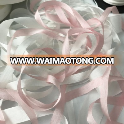 wholesale 100% silk ribbon in white and dyed color red ribbon for embroidery